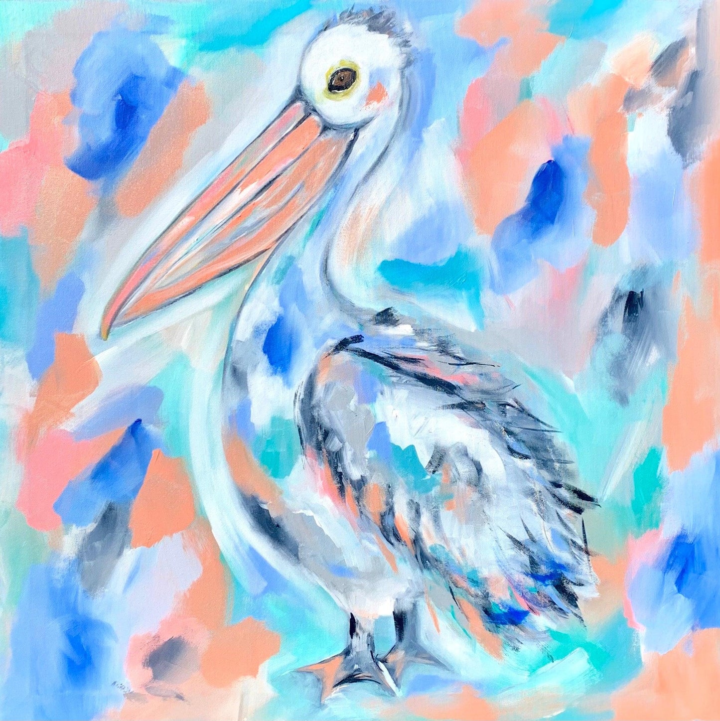 Pretty little Perce the Pelican - 900 x 900 - Original Artwork - Available by Commission