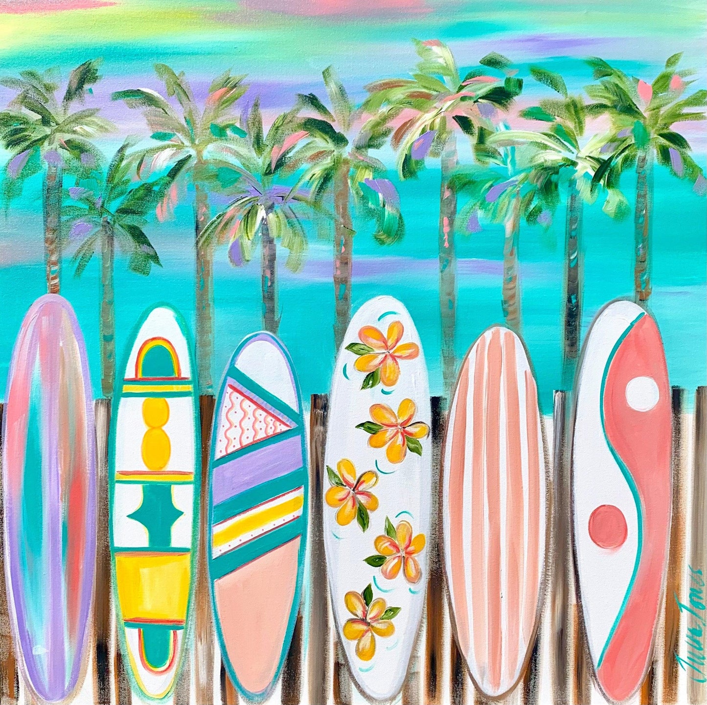 Beach Pop - surfing the dream - 900 x 900 - Original Artwork - Available by Commission