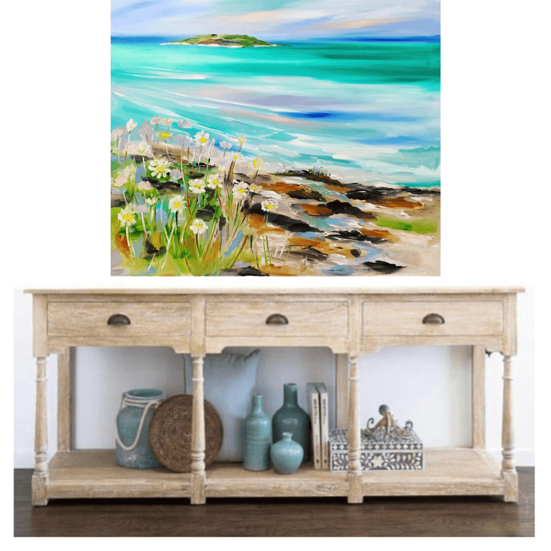 Beach Vibes - Daisies on the Beach - Julia Jones Art