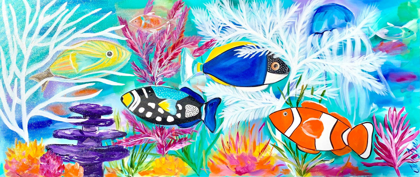 Deep Blue Wonders -1.65 x 720 - Original Artwork - Available by Commission