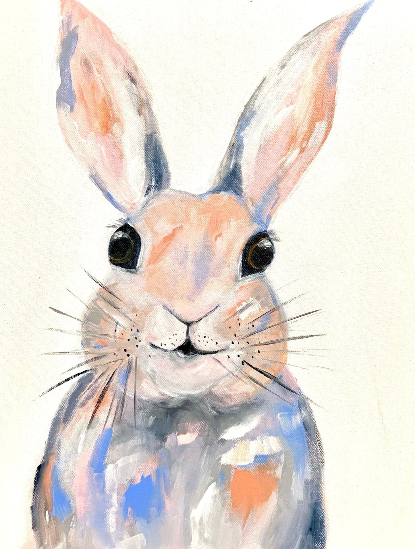 Original Canvas Painting - Bunny Hop - 60 x 60 - full resin