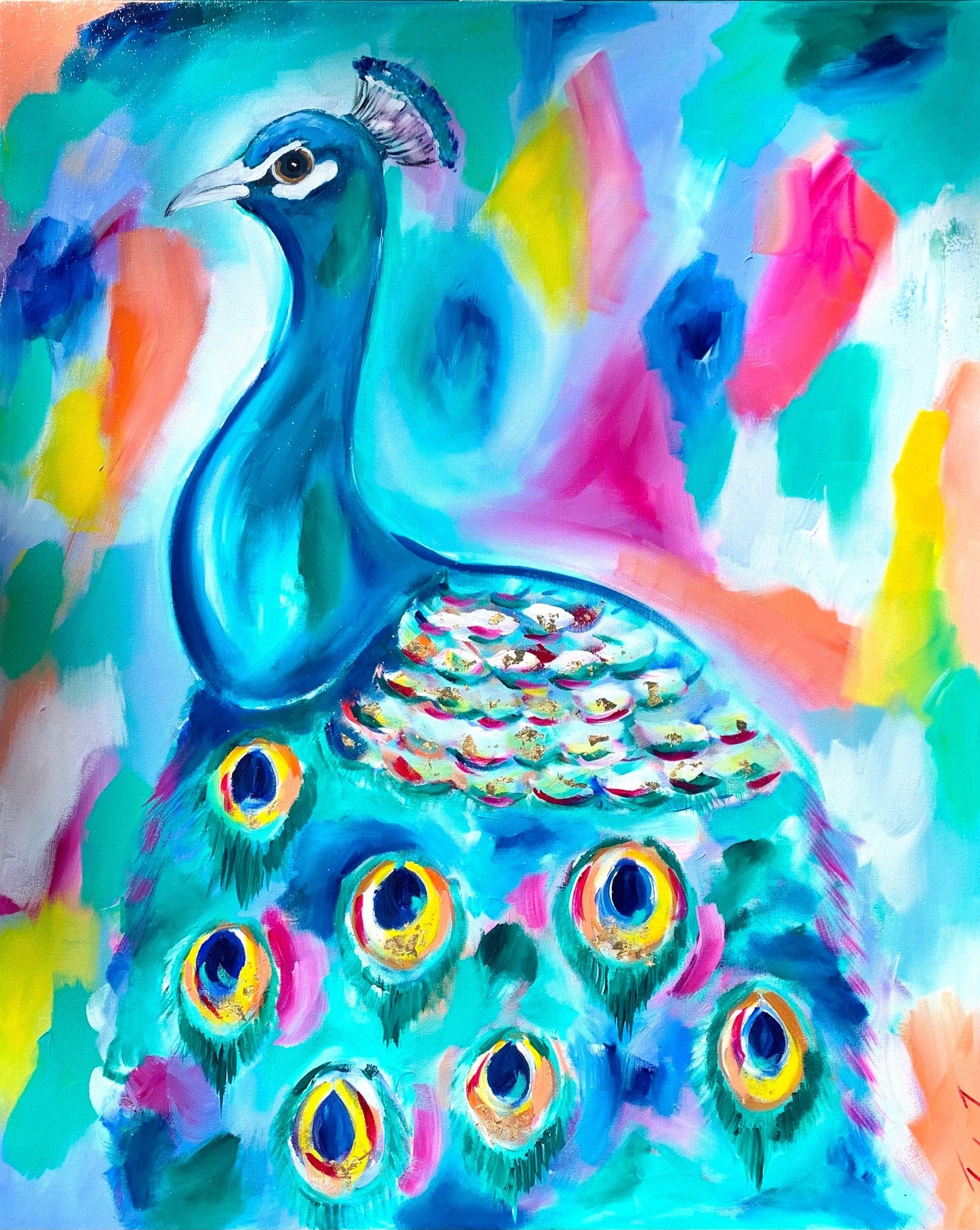 Feathers of colour - 1m x 800