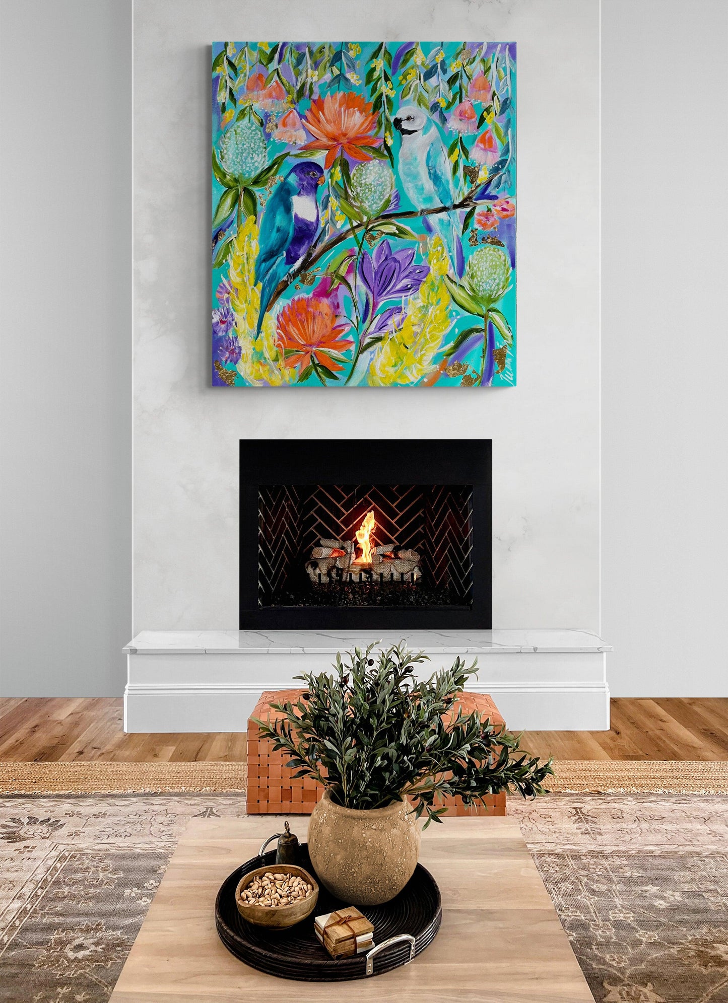 Pretty Parrots in the wild - 900x800 - Original Artwork available by commission