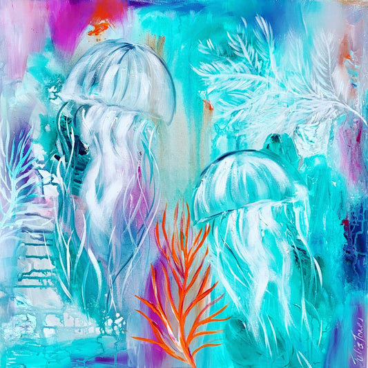 Jelly Fish - floating free - Julia Jones Art