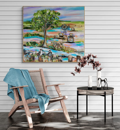 Australian Outback Symphony: A Serene Canvas of Rural Charm - Julia Jones Art