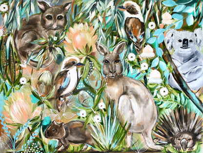 Bushland Harmony Original Australiana Wildlife Artwork - 120 x 90 cm