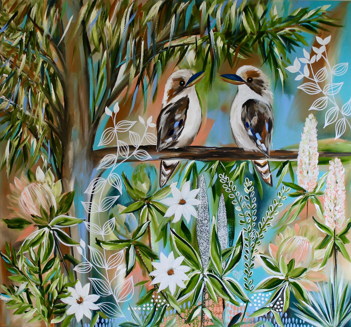 Bushland Laughter 107 x 100 cm