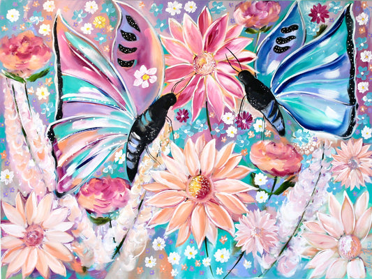 Butterfly Blooms - 1.2x900 - Julia Jones Art