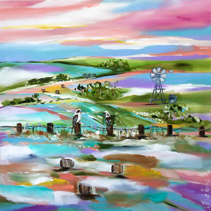 Golden Fields & Kookaburra Whispers – A Pastoral Dream - 900 x 900