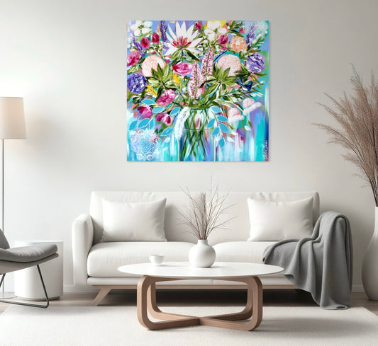 Joyful Wildflower Gathering - 80 x 80 cm