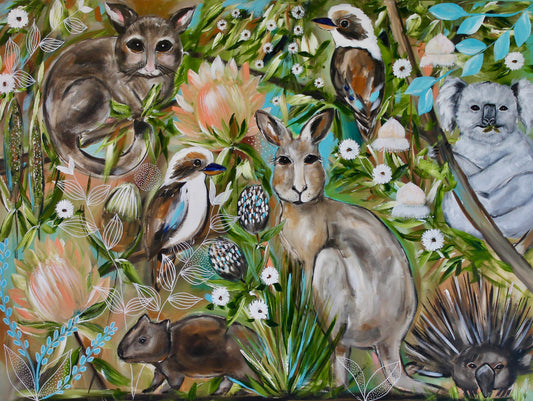Bushland Harmony Original Australiana Wildlife Artwork - 1.2x999