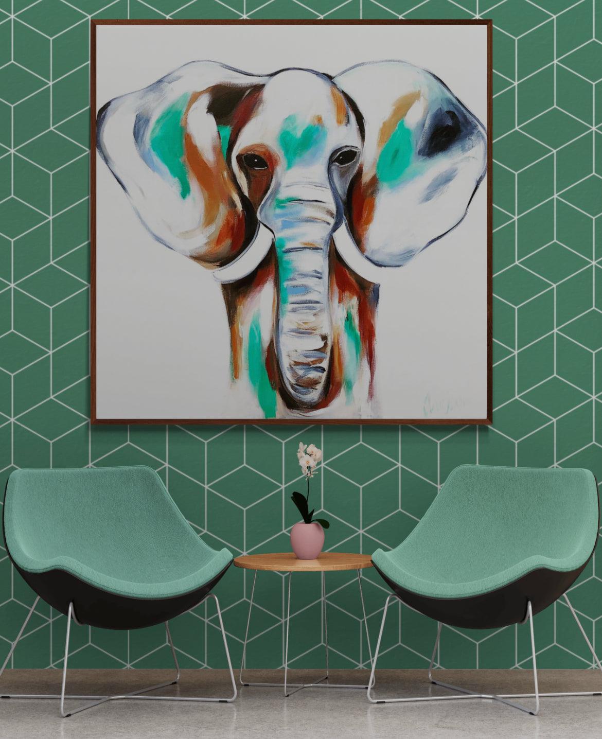 Ebony the Elephant 800 x 800 - Original Artwork - Available by Commission