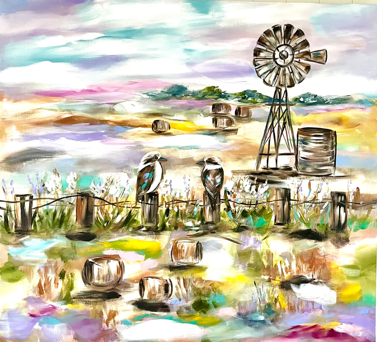 A1 - Whispers of the Windmill: Kookaburras at Dawn"
