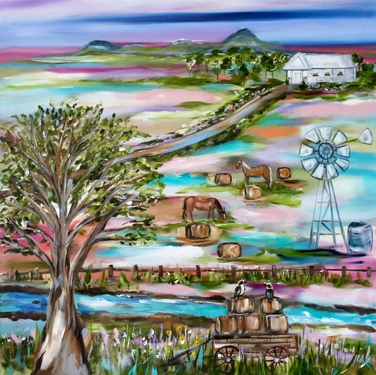 A country escape - Harmony in the Paddocks - 1mx1m