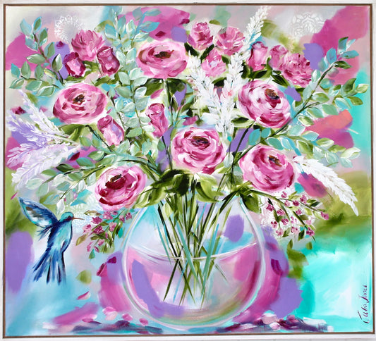 Blushing Bloom – A Celebration of Colour and Joy 1000mm x 1100mm