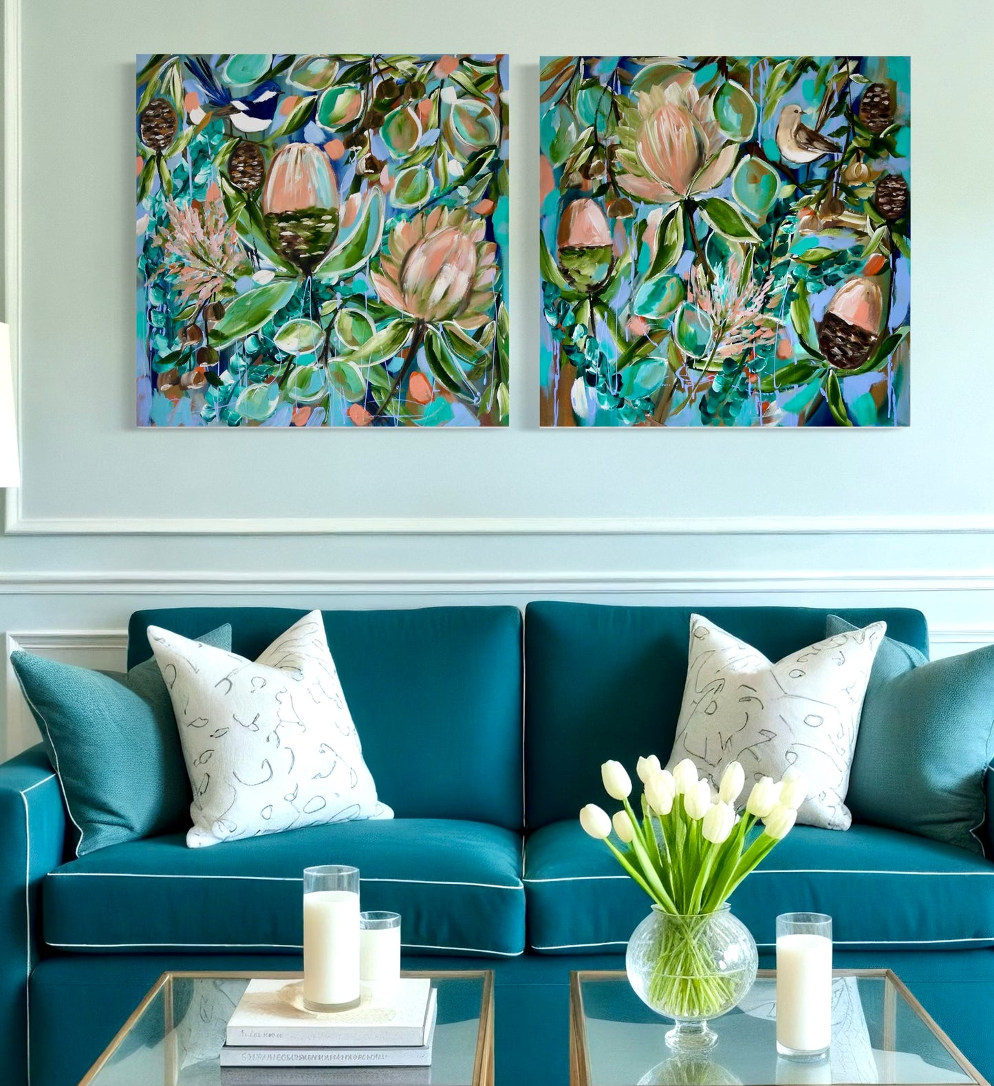 Botanical Harmony - set of 2 60x60cm