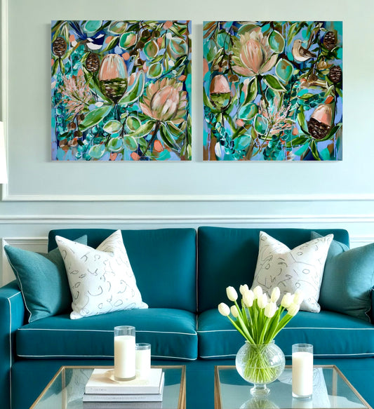 Botanical Harmony - set of 2 60x60cm