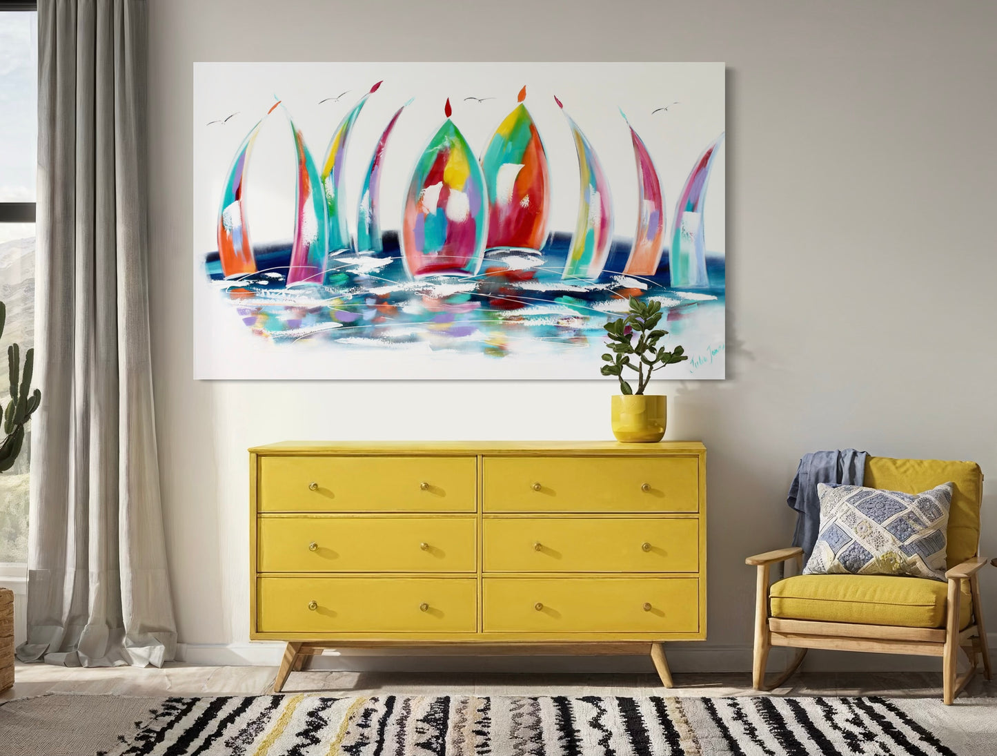 Ocean Breeze - A Dazzling Symphony of Sails - 1.5 x 900
