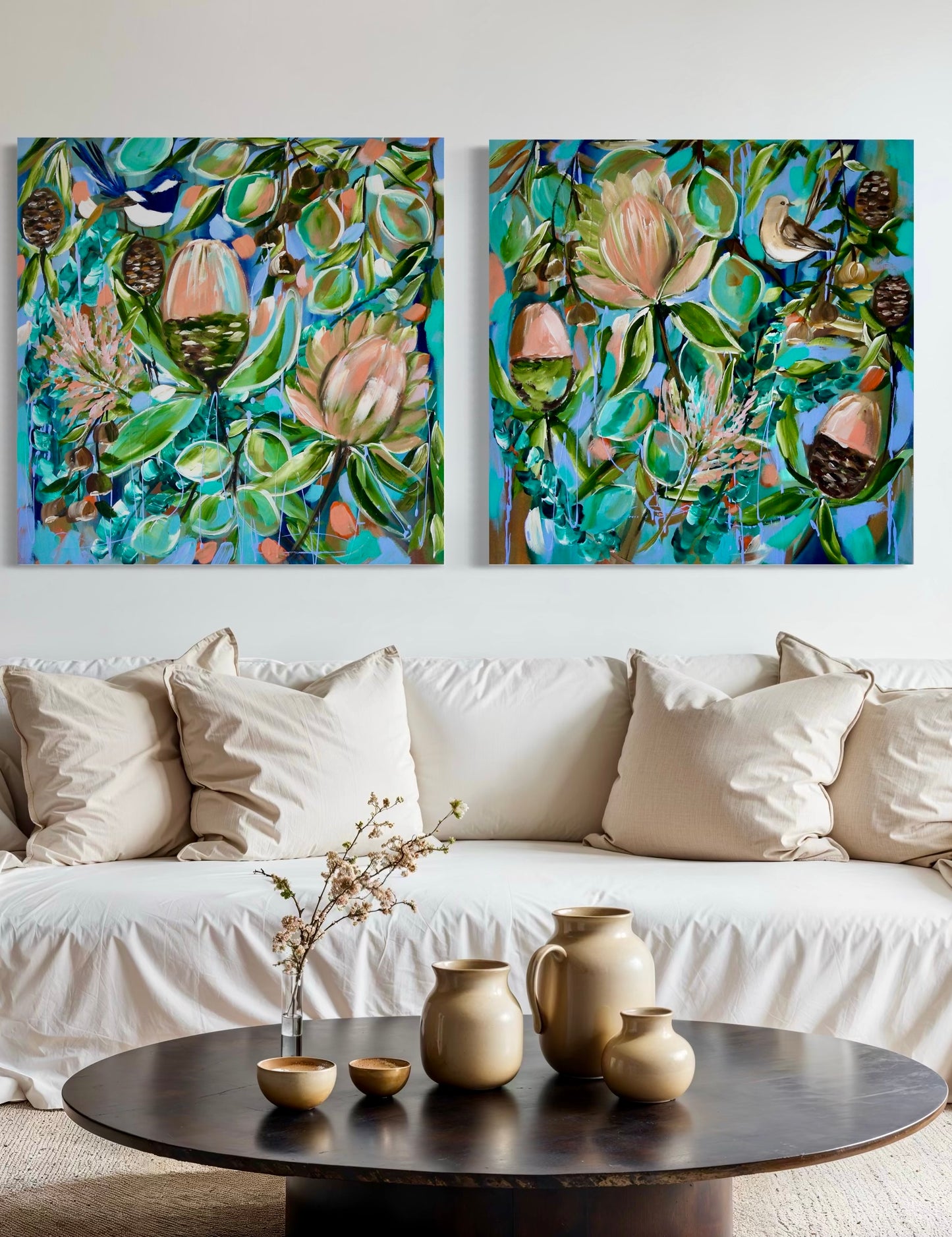 Botanical Harmony - set of 2 60x60cm