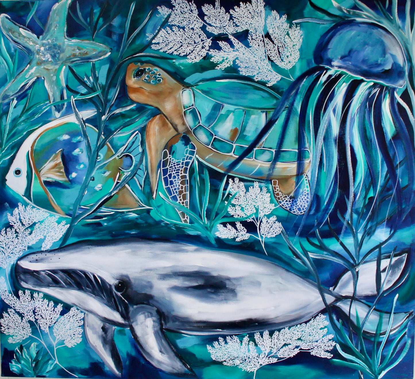 Blue Water Haven - 110 x 100 cm