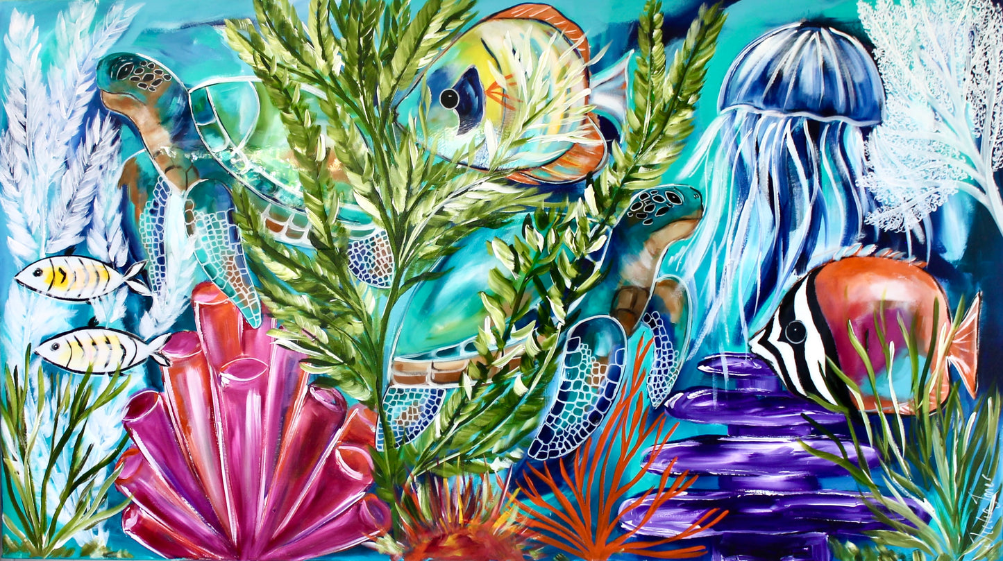 Underwater Wonder - dive into colour and life - 160 x 90 cm