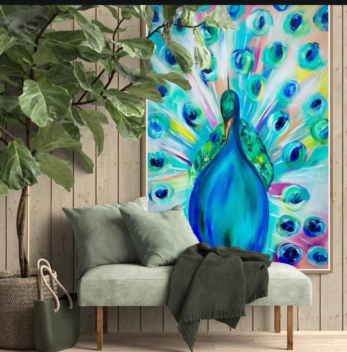 Peacock feathers - 900 x 900 Original Artwork - Available by Commission