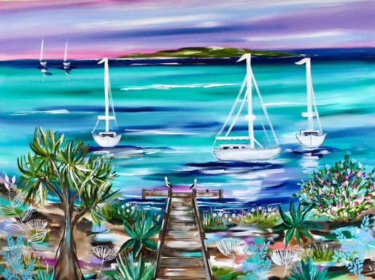 Harbour at Dusk - 120 x 90 cm