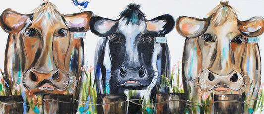 Heffers in the Pasture - Julia Jones Art