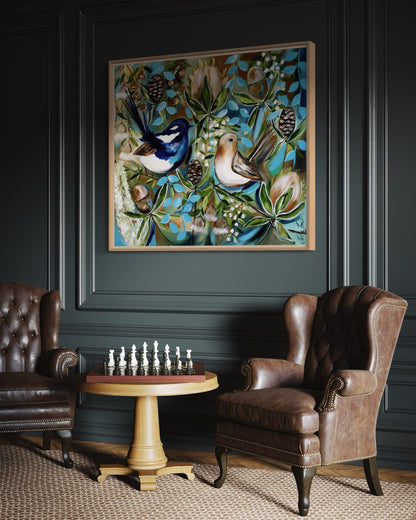 Sanctuary Among the Proteas - 1m x 900 - Julia Jones Art