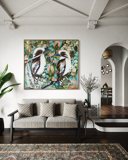 Kookaburra Whispers - 1m x 1m