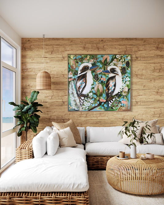 Kookaburra Whispers - 1m x 1m