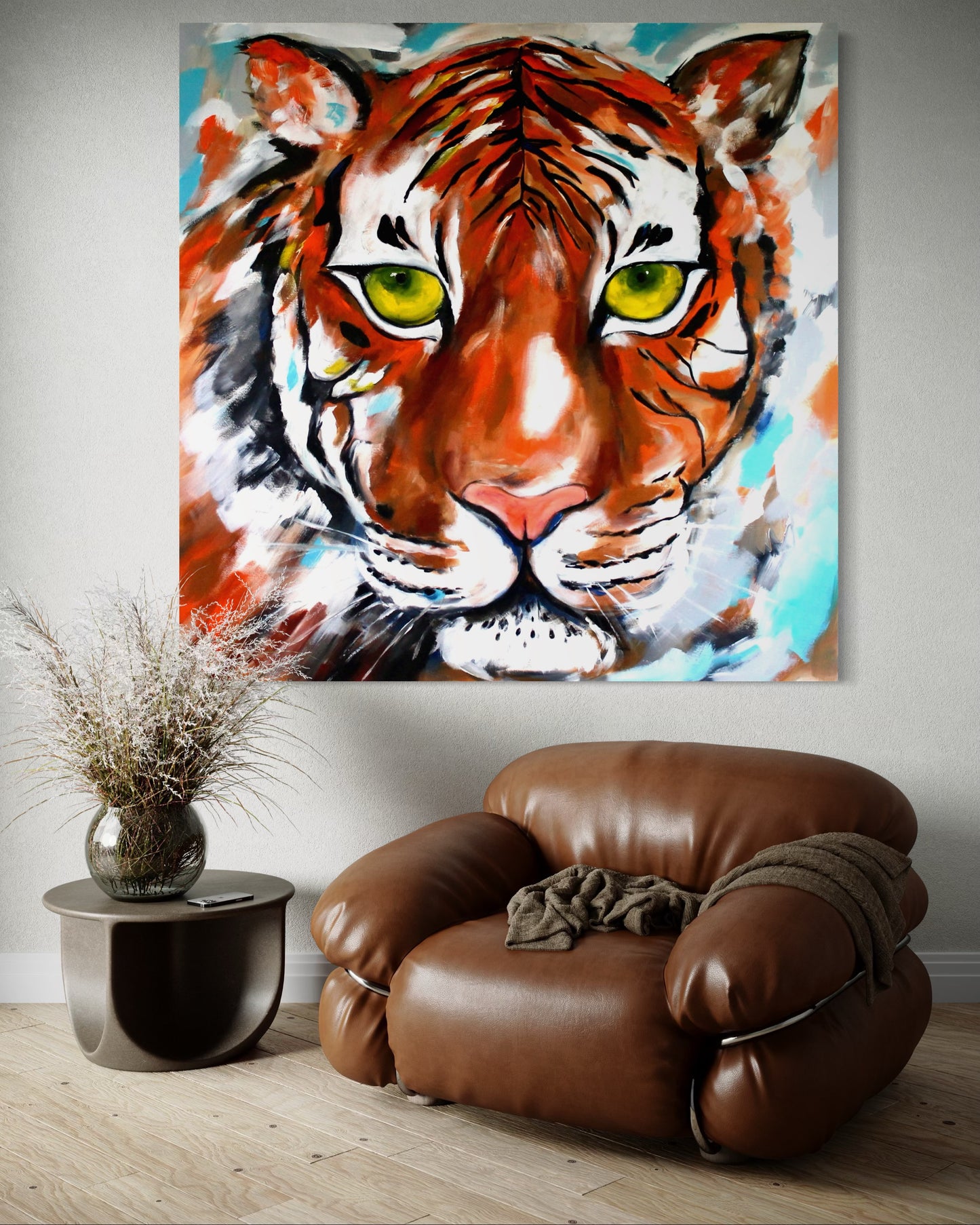 Eyes of the Wild – A Fierce and Mesmerizing Statement - 1.1m x 1.1m
