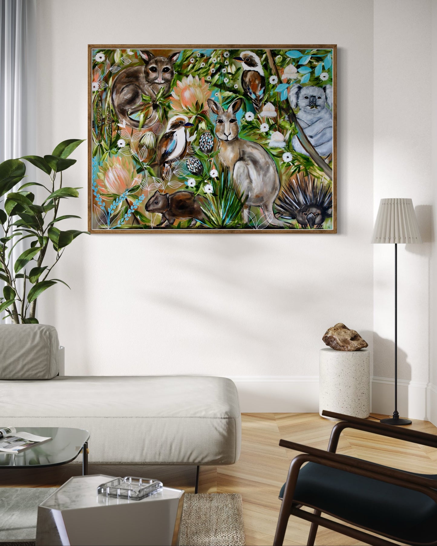 Bushland Harmony Original Australiana Wildlife Artwork - 120 x 90 cm