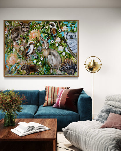Bushland Harmony Original Australiana Wildlife Artwork - 120 x 90 cm
