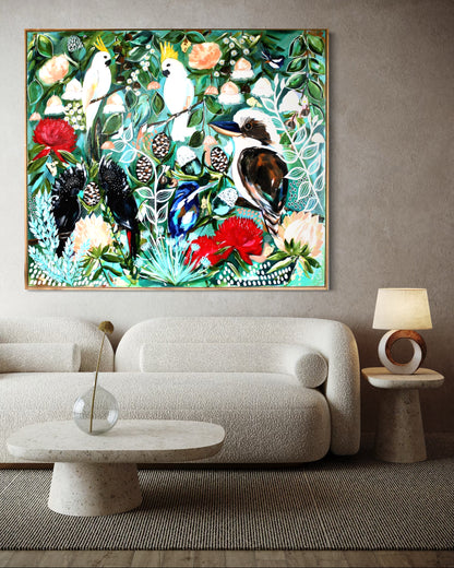 Bushland Gala - A Symphony of Australian Birds & Blossoms 1.4 x 1.2