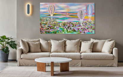 A Sky Full of Petals and Possibility - 140 x 84 cm