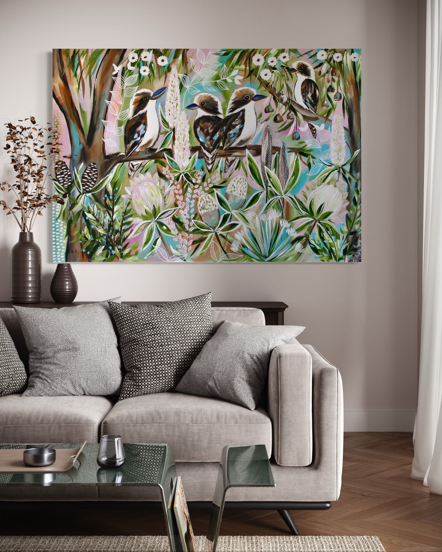 Kookaburra Quartet - 130 x 90 cm