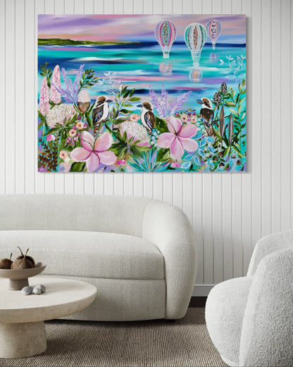 Coastal Chorus - Kookaburras song - 120 x 90 cm