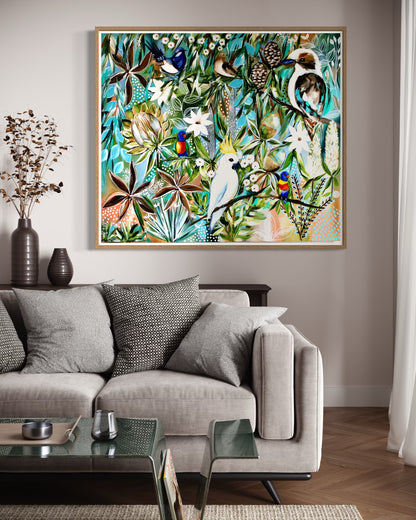 Wings among the Blossums - 110 x 100 cm
