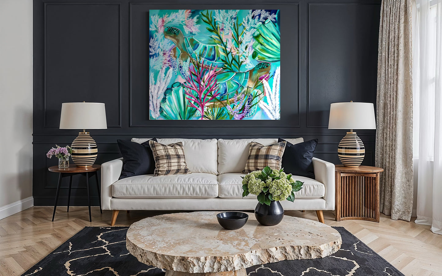 Drift beneath the coral veil - 900x800