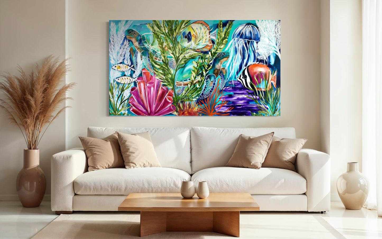 Underwater Wonder - dive into colour and life - 160 x 90 cm