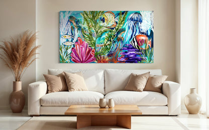 Underwater Wonder - dive into colour and life - 160 x 90 cm