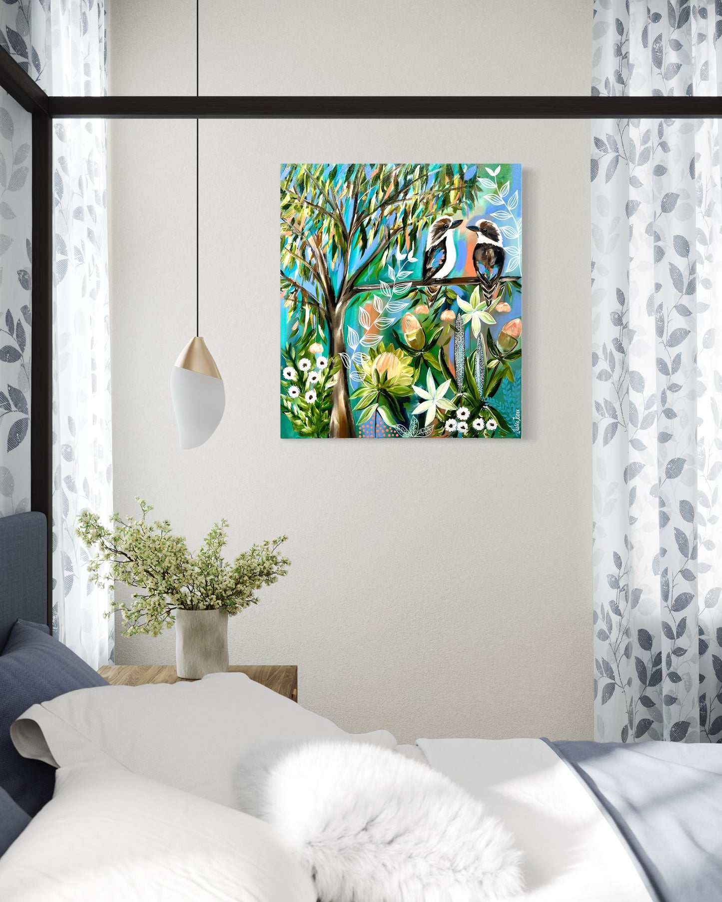 Kookaburras in the Wildflower Grove - 90x80