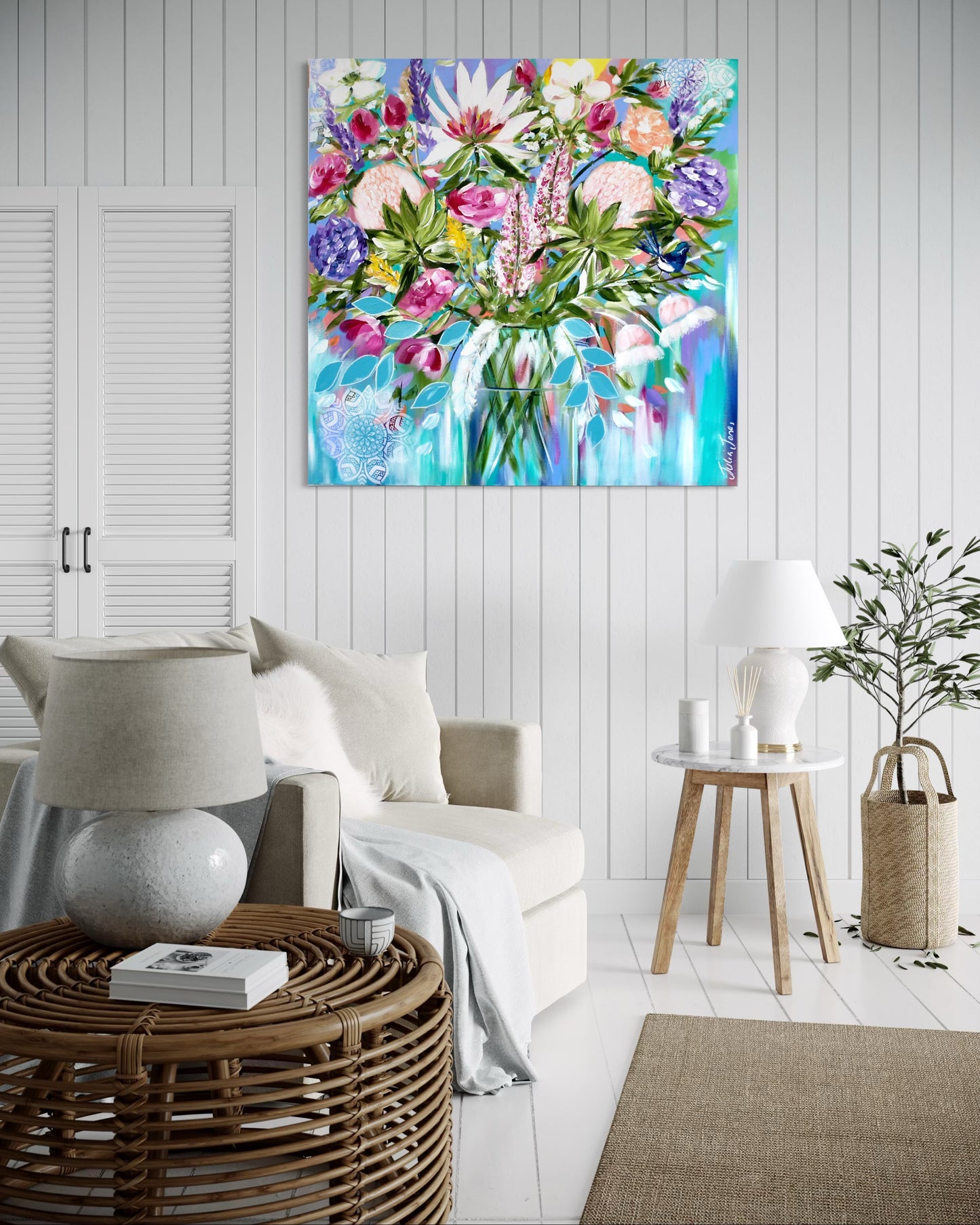 Joyful Wildflower Gathering - 80 x 80 cm