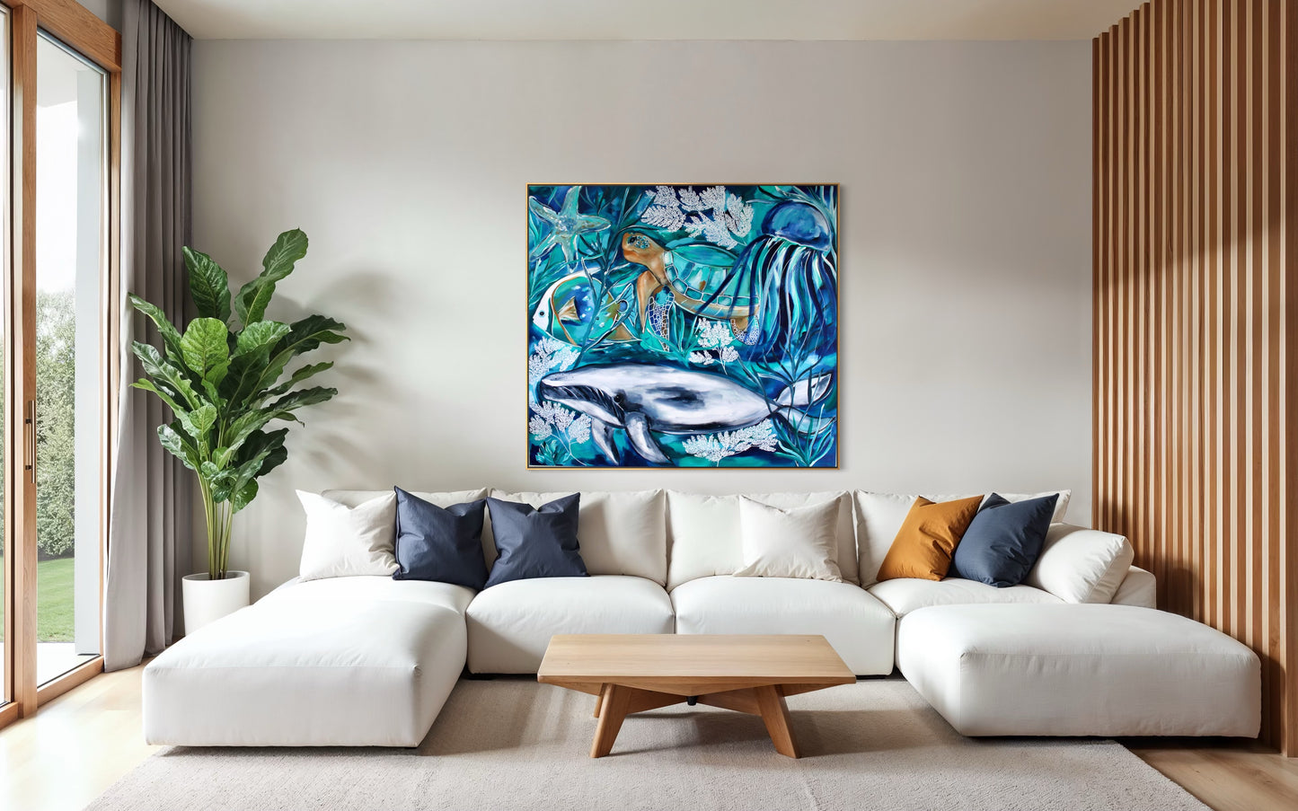 Blue Water Haven - 110 x 100 cm