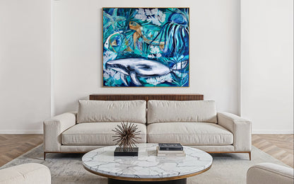Blue Water Haven - 110 x 100 cm