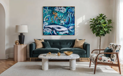 Blue Water Haven - 110 x 100 cm