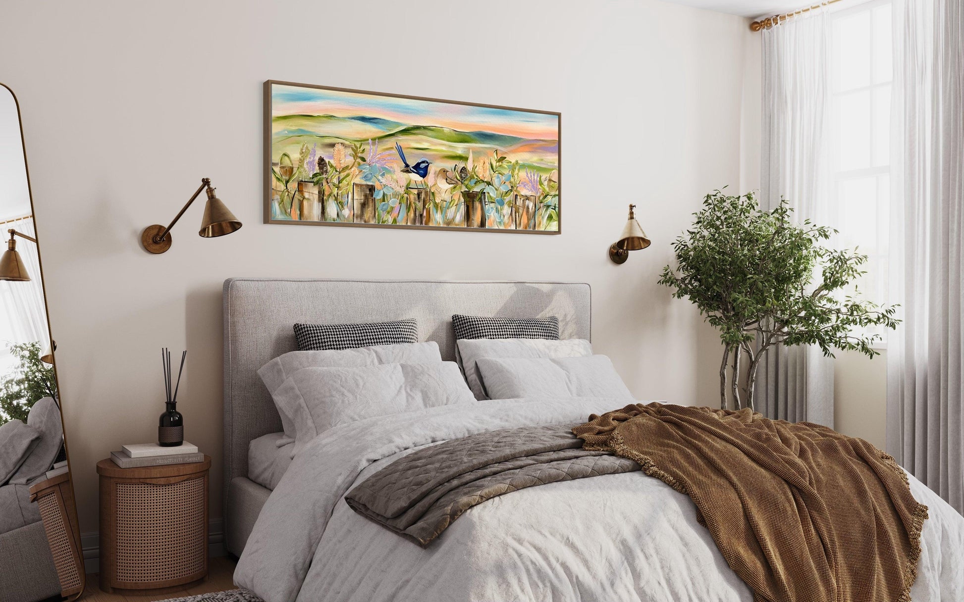 Country - Pastel Horizons: A Whimsical Journey with Little Wrens - Julia Jones Art