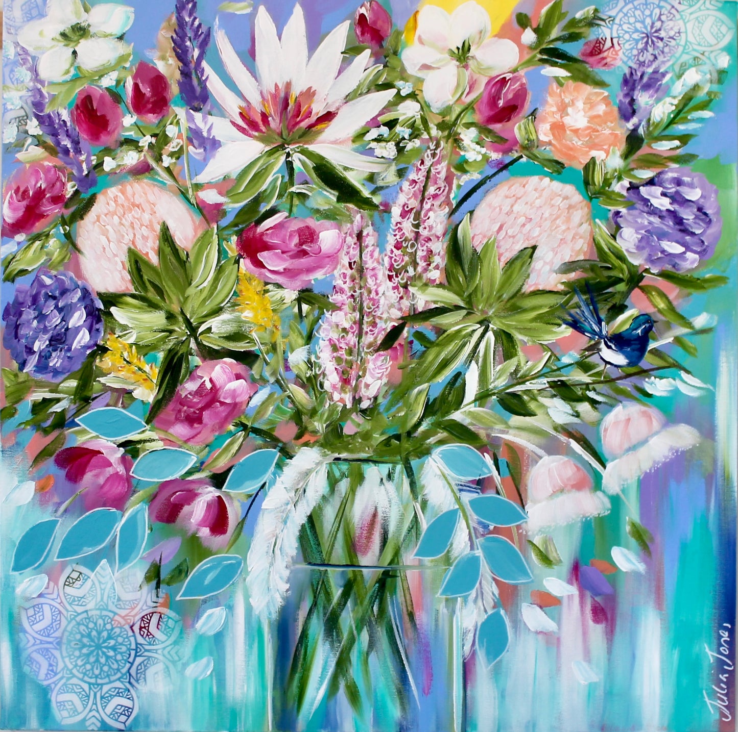 Joyful Wildflower Gathering - 80 x 80 cm