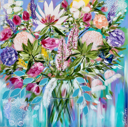 Joyful Wildflower Gathering - 80 x 80 cm
